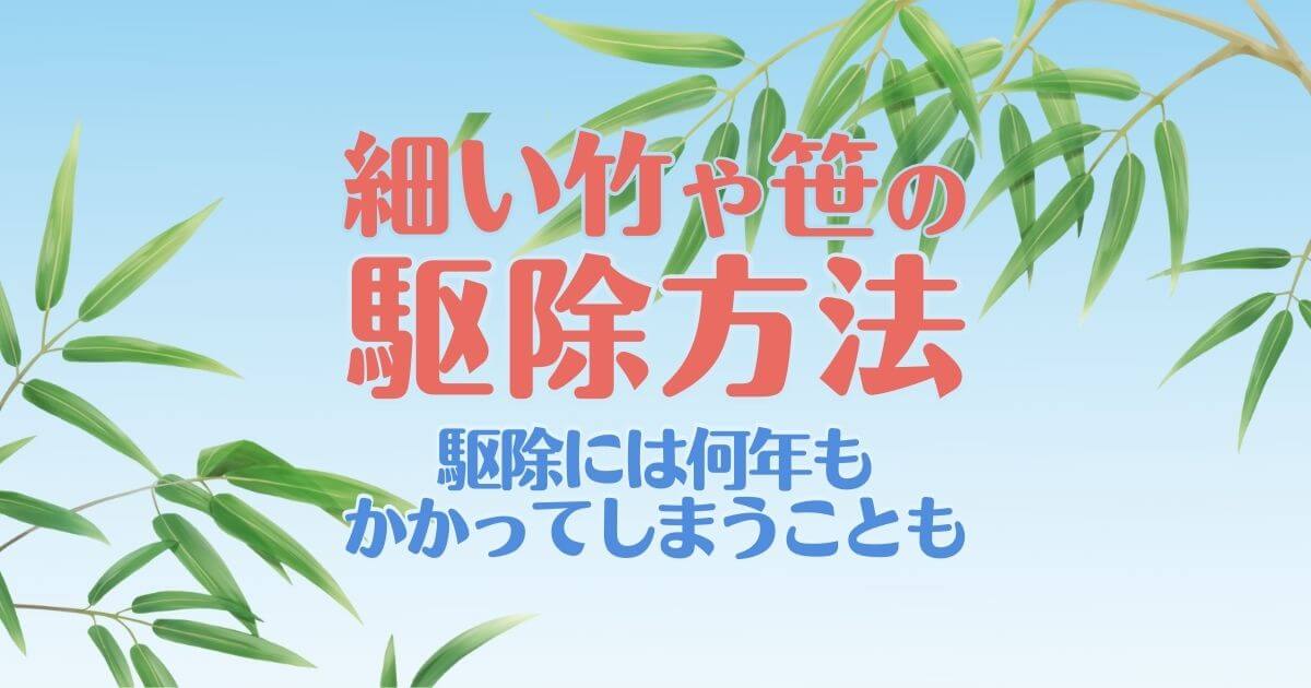 細い竹や笹の駆除方法駆除には何年もかかってしまうことも