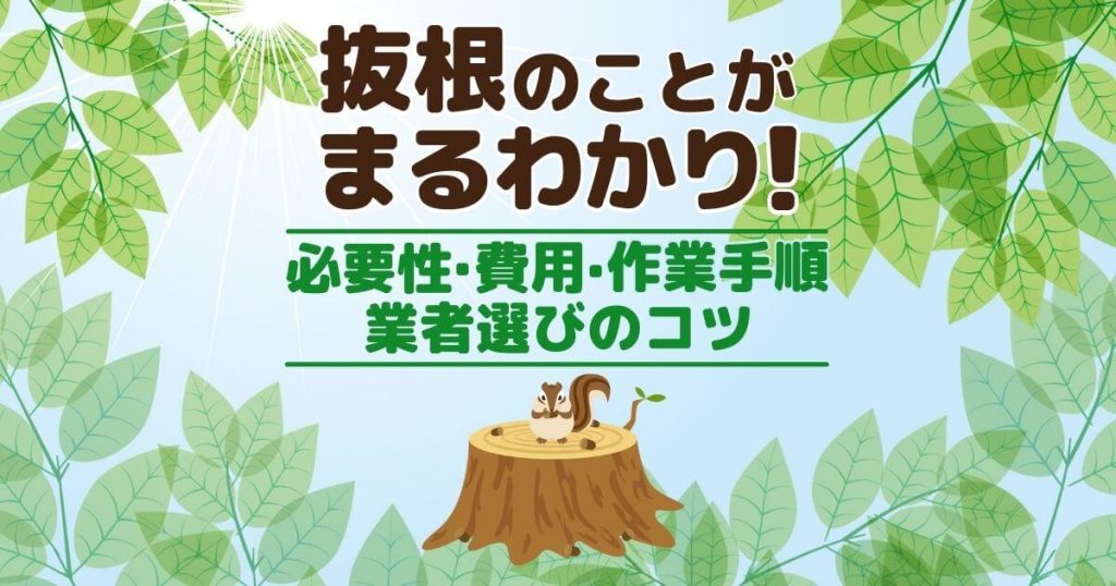 抜根が初めてでも安心！邪魔な切り株をキレイさっぱり撤去する方法